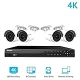 LaView 8 Channel Ultra HD 4K Home Security Camera System with 4 x (3840 x 2160) 8MP IP Bullet Cameras