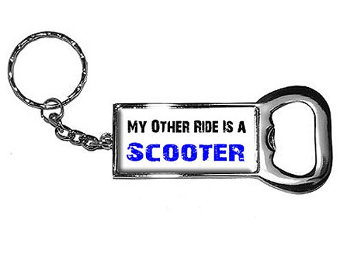 Graphics and More Ring Bottlecap Opener Key Chain, My Other Ride Vehicle Car Is A Scooter (KK0492)