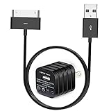 USB Charger, Usb Wall Plug Adapter with 10ft USB 30 Pin Cable for iPhone 4/4s, iPhone 3G/3GS, iPad 1/2/3, iPod (10ft 30 Pin Cable USB Charger Black)