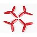 Crazepony 16pcs Gemfan Flash 2540 3-Blade Propeller 2.5 inch Triblade Props Compatible with 1105 1106 Brushless Motor for Micro FPV Drone Quadcopter Like Babyhawk R Leader120 Cygnet Cx2(Red)