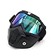 Ubelly Motorcycle Goggles with Detachable Mask, Motocross Riding Cycling Motorbike ATV Dirt Bike Racing Off Road Cosplay Goggle Glasses,Adjustable Non-Slip Strap Retro Helmet Goggles