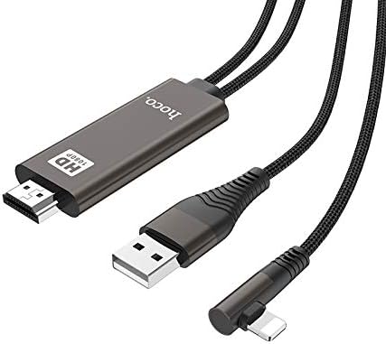 CABLESETC HOCO UA14 Lighting To HDMI TV Out Projector / Monitor Cable 2m - 1080P HDTV Connector Cord Digital AV Converter Adapter Compatible For iPhone Xs Max XS X XR 8 7 6 Plus SE iPad Pro Mini Air iPod Touch