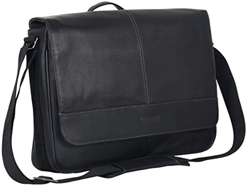 Kenneth Cole Reaction Risky Business Full-Grain Colombian Leather Crossbody Laptop & Tablet Flapover Messenger Bag, Black, One Size 3 Kenneth Cole Reaction Risky Business Full-Grain Colombian Leather Crossbody Laptop & Tablet Flapover Messenger Bag, Black, One Size