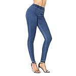 Women Pull-on Distressed Denim Joggers Elastic Waist Stretch Pants www.denim.fit