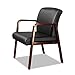 Alera ALE Reception Lounge Series Guest Chair, Cherry/Black Leather