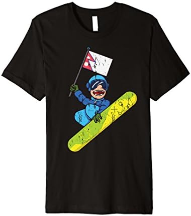 Nepal Snowboarding T-Shirt - Nepalese Flag Snowboarder