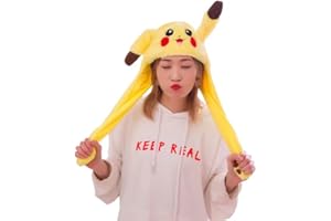 Fhavent Bunny Hat with Moving Ears Rabbit Hat Ear Moving Jumping Funny Bunny Plush Hat Cap for Kids Girls Christmas Party Hat