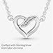 PANDORA Jewelry Ribbon Open Heart Necklace Cubic Zirconia Necklace in Sterling Silver, 17.7