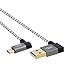 CableCreation 3Feet [2-Pack] 90 Degree USB 2.0 A to Micro USB B Cable, Double Angle-Dual Angled Micro USB Cable with Aluminium Case,1Meter, Space Gray