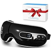 fmlave Eye Massager with Heat and Cooling for Migraines, Dry Eyes, Dark Circles, Bluetooth Music Heat Cold Eye Massager Mask Improve Sleeping Birthday Gifts for Women Men