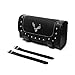Triclicks Motorcycle Bag Black PU Leather Motorbike Front Rear Fork Tool Bag Handlebar Bags Luggage Saddlebag for Yamaha Honda Kawasaki Suzuki Ducati Harley Davidson Sportster (Type 5)