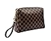 checkered Makeup Bag Travel Cosmetic Bags Shell Shape Checkered toiletry Travel Bag PU Vegan Leather Travel Organizer