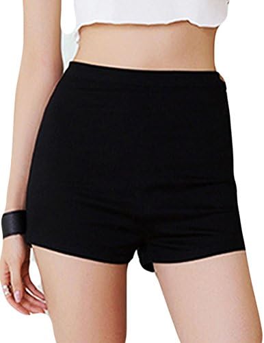 Happylife12 Women's Casual High Waisted Denim Shorts Side Zipper Button (S, Black)