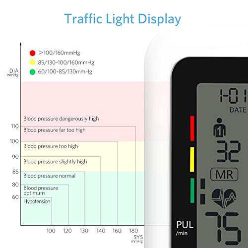 HOMIEE Blood Pressure Monitor with AC Adapter, 4" Large LCD Display Digital BP Machine, 917