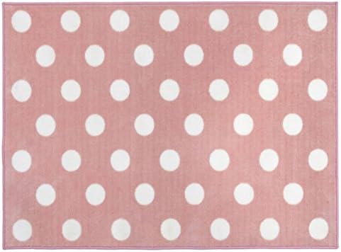 Kit for Kids Rug (Pink and White, Polka Dot)