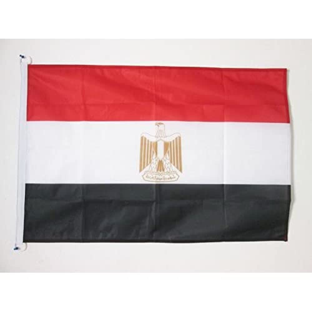 AZ FLAG - Egypt Nautical Flag - 18'' x 12'' - For Outdoor and Boat - Egyptian Banner Knitted Polyester with Two Plastic Rings - Vivid Colors - 12x18 in - 45x30 Cm