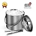 NISONG Ice Bucket, Insulated Stainless Steel Double Walled 3L Ice Bucket with Lid, Whiskey Stones and Tongs for Parties, Bar, Gatherings