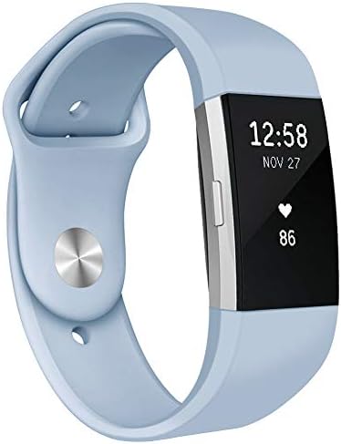Pedfsy Compatible Fit bit Charge 2 Bands, Silicone Breathable Replacement Bands Sport Strap Adjustable Wristbands for Fit bit Charge 2 Fitness Smartwatch, Large Small