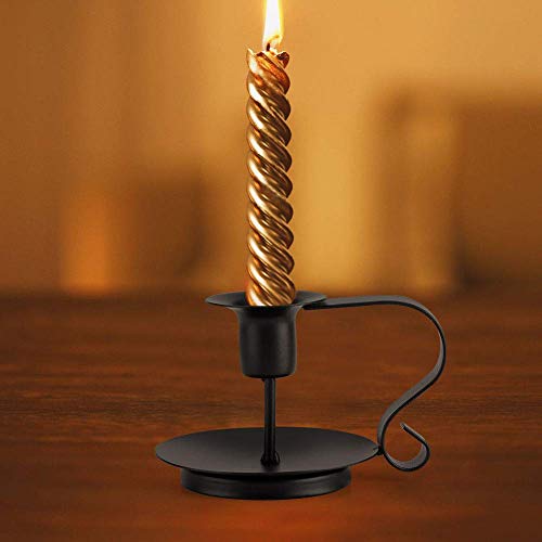 Printemps Candlestick Holders Black Candle Holder, Wrought Iron Taper