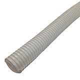 Flexible Nylon Slit Convoluted Wire Loom, 2 Inch Diameter, 7 Feet, White