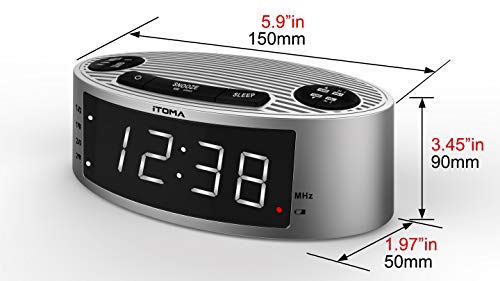 iTOMA Alarm Clock Radio,FM Radio,Dual Alarm,Buzzer and Radio Ringtone,Perpetual Calender,USB Charging Port,Manual Dimmer, Snooze,Sleep Timer,Battery Backup(CKS301) - Thumbnail 7