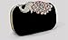 BMC Womens Elegant Rhinestone Peacock Clasp Velvet Cocktail Evening Handbag
