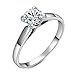Yoursfs Solitaire Promise Rings for Her 18K White Gold Plated Fashion Crystal Jewelry
