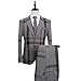 Mens Plaid 2 Piece Suit Set Blazer Jacket Tux Vest Suit Pants