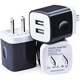 Wall Charger, Kakaly 3-Pack 2.1Amp USB Wall Adapter Dual Port Quick Charger Cube for any iOS or Android Devices: iPhone, iPad Samsung and More.Charger Base,Charger Brick ,Charger Blocks, USB Brick