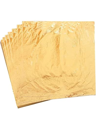 300 Gold Silver Copper Leaf 8X8CM Gold Foil Sheets for Crafts Resin, Scrapbooking, Gilding, Framing, Nail Art, Craft Supplies, Gold +Silver+Copper Leaf Sheets (300.PCS)
