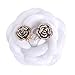 Fashion jewelry designer statement black flower enamel and rhinestone large pierced earrings for women