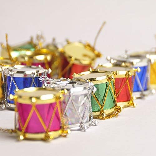 12pcs Plastic Christmas Tree Ornament Snare Drum Tree Hanging Ornaments Xmas Decoration