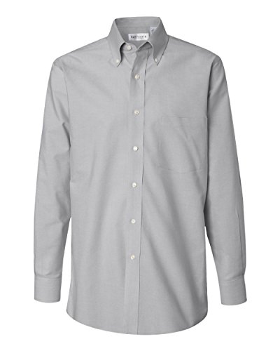 Van Heusen L/S Wrinkle-Resistant Blended Pinpoint Oxford Button Down Dress Shirt 56900 grey XXXL