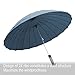 Becko Manual Open & Close Umbrella Long Umbrella with 24 Ribs, Durable and Strong Enough for the Wind and Rain, Easy to Carry on Your Back By Its Own Bag (Blue)