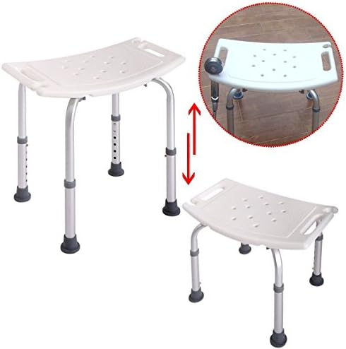 Adjustable Medical Bath Tub Shower Chair 6 Height Bench Stool Seat Without Back
