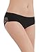 LIQQY Women's 4 Pack Cotton Lace Coverage Seamless Brief Panty Underwear Mid-Waisted Underpants (Black, Medium)
