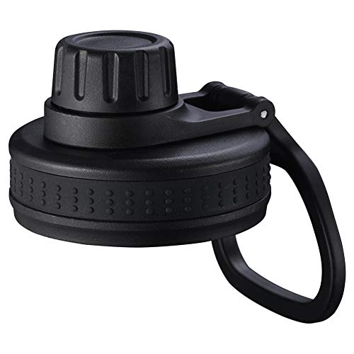 Fast Flow Spout Lid Replacement for Wide Mouth Water Bottle (Black