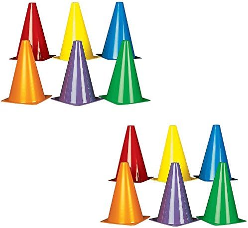 EF Products Plastic Traffic Cones, Assorted Colors, 8-1/2", Plastic (2-Pack of 12)