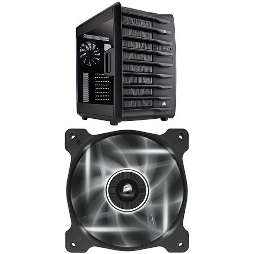 Corsair Carbide Series Air 740 - High Airflow ATX Cube Case and Corsair Air Series AF120 LED Quiet Edition High Airflow Fan Single Pack - White