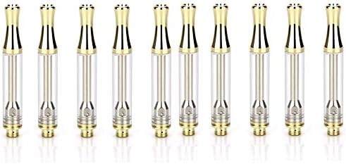 10 Pack 0.5ml/1ml Ceramic Wickless Cartridge O-i-l and D-i-s-t-i-l-l-a-t-e 1003 Acessaries For C-C-E-L-L (1ml, Gold)
