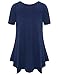 BELAROI Womens Basic Solid Loose Fit Short Sleeve Tunic T Shirt (L, Navy Blue)