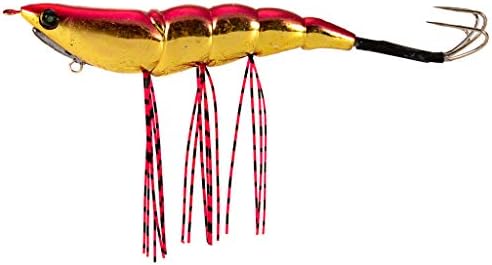 Iusun Topwater Squid Shrimp Lures 3D Eyes Jumping Fishing Tackle Bait Kit Electroplated Strong Hook Jump Action for Bass Pike Snakehead Dogfish