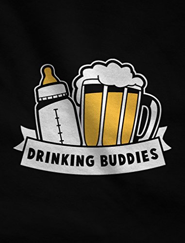 TeeStars - Drinking Buddies Father's Day Gift Baby & Dad Cute Baby Bodysuit 6M Black