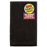 Amscan Jet Big Party Pack Solid Guest Towels for Parties, Picnics and Everyday Use (40 Piece), 4 x 7