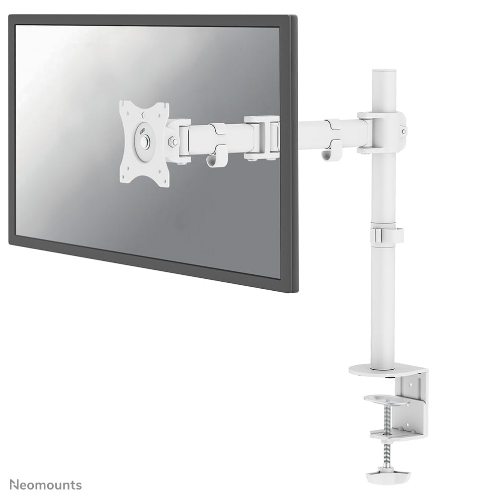 Newstar NM-D135WHITE Full Motion Desk Mount (clamp & grommet) for 10-30" Monitor Screen, Height Adjustable - White
