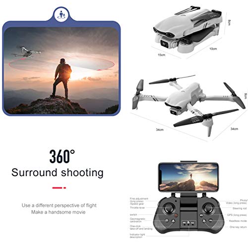 Mini Drohne mit Kamera HD F10, 6K Pro 120° Weitwinkel Faltbar Dual Camera RC Quadcopter mit GPS, 5G WIFI FPV… – Bild 3