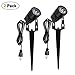 Annstory 6W Oudoor Flood Light by, Bright LED Black Landscape Stake Light with Cord Set, Landscape Spotlight for Garden Yard Patio Path lawn，Waterproof，Warm White（2 pack）