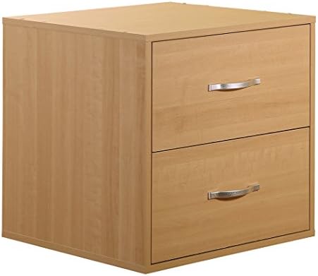 2-Drawer Organizer Cube-Maple