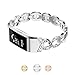 TOYOUTHS Compatible with Fitbit Charge 2 Bands for Women Rose Gold Bling Rhinestone Replacement Bracelet Strap Diamond Accessories Wrist Band XL, Silver