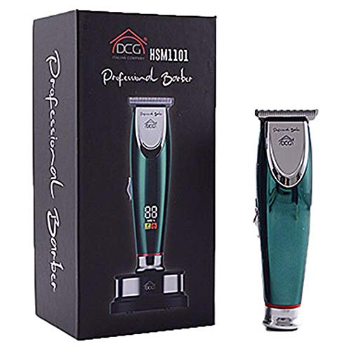 DCG HSM1101 - Cortabarbas recargable con base. Accesorios: 1 adaptador, 1 cepillo de limpieza, 1 aceite 4 peines guía. Función de velocidad turbo.